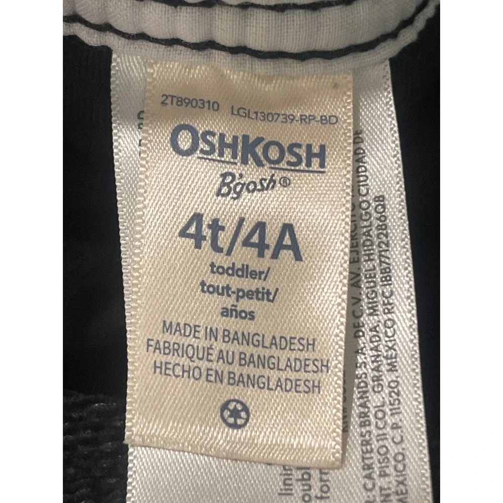 Vintage OshKosh Bgosh Overalls Kids 4T Black Corduroy Train Embroidered  Bibs